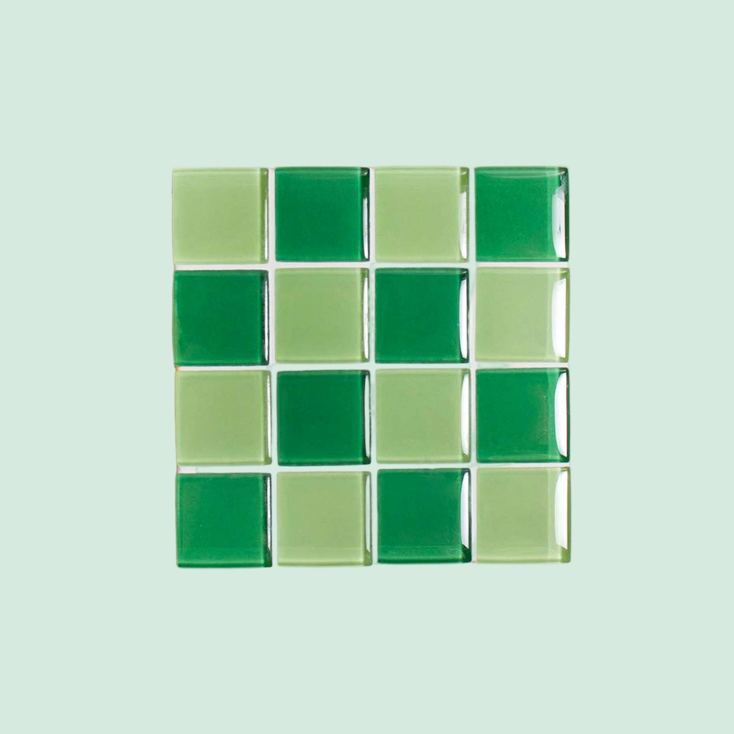 GLASS TILE COASTER - Green Appleo