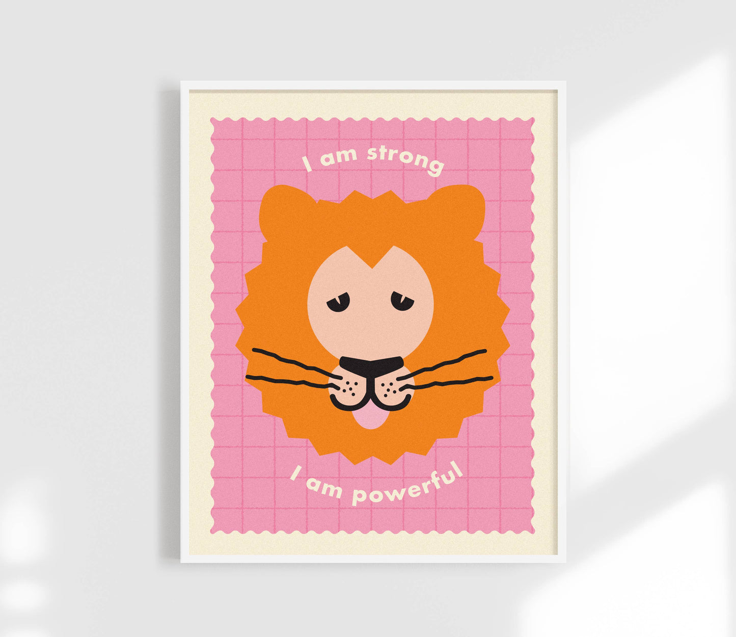 I Am Powerful Print / Cute Lion / Kids Affirmation Art