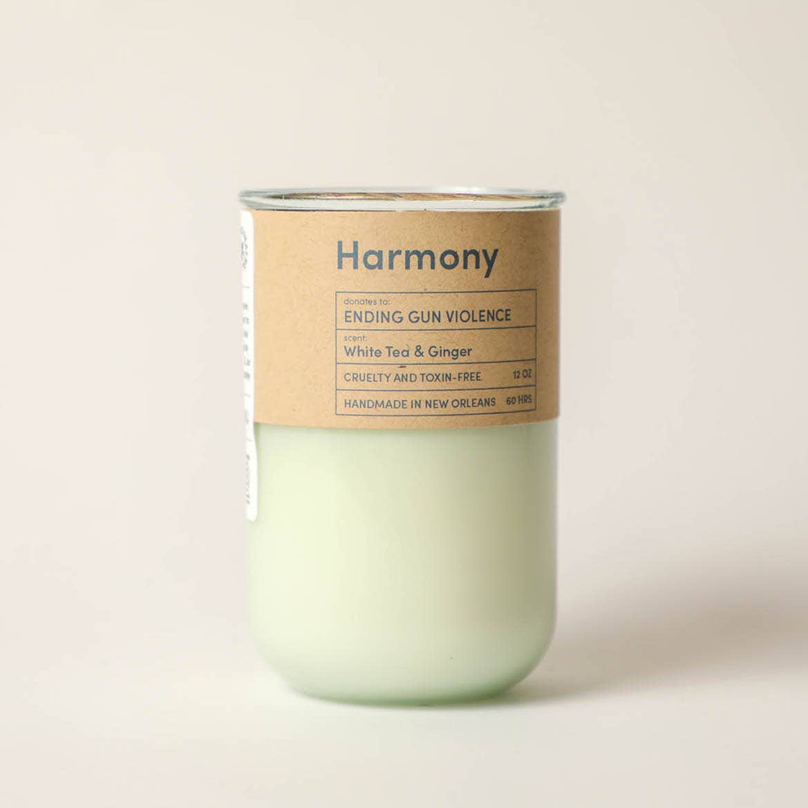 Harmony, Tea & Ginger Candle, End Gun Violence, Eco Friendly Soy