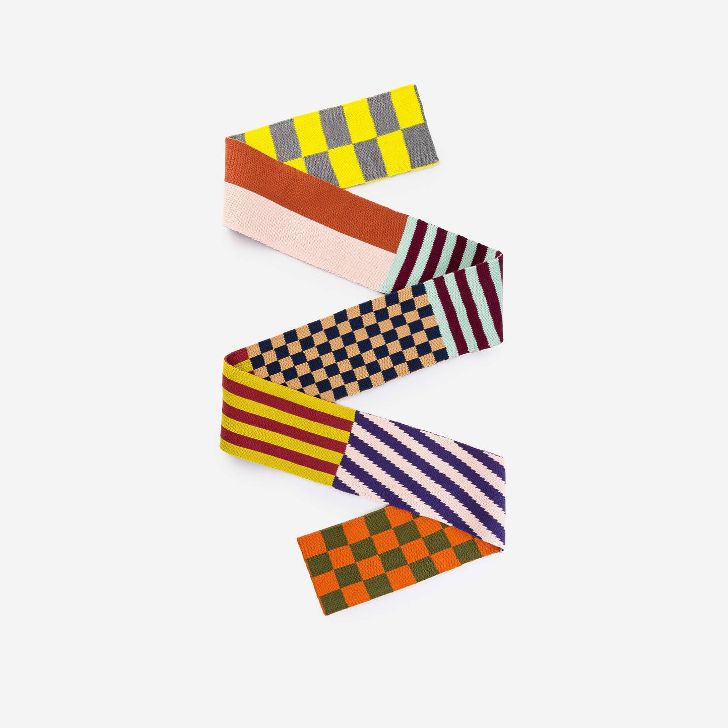 Colorful patterned headbands on a white background