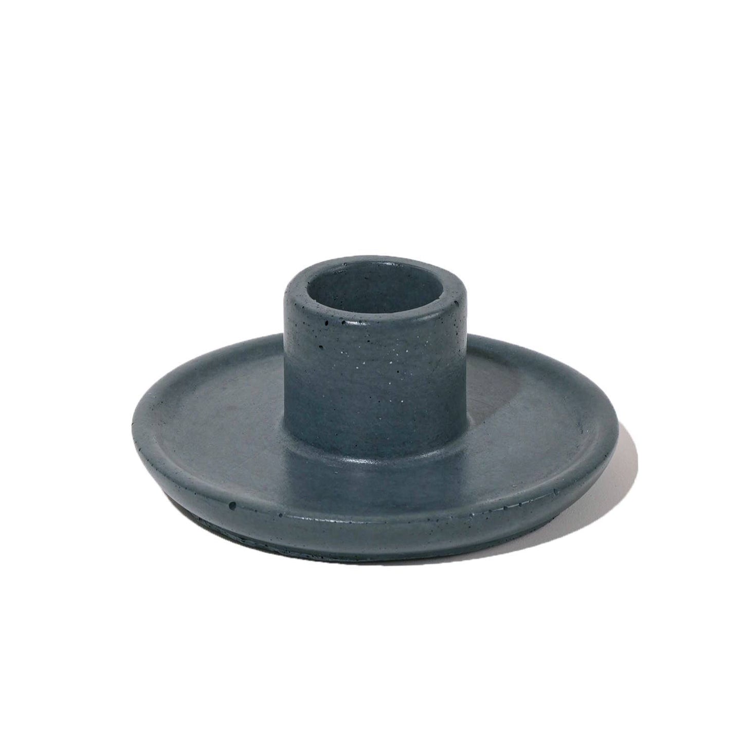 Mesa Concrete Candlestick Holder - Denim Blue