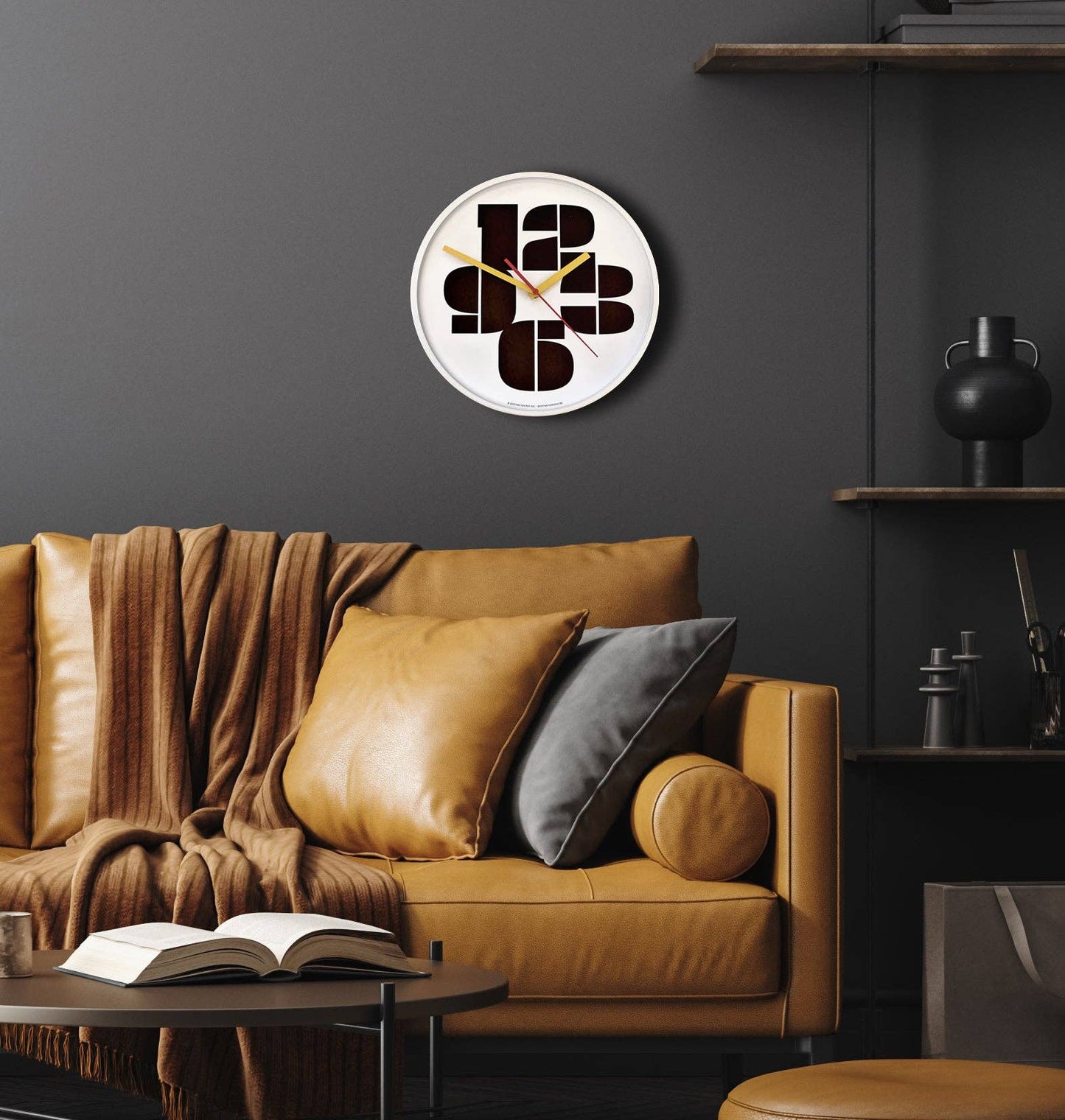 Mod Numbers Wall Clock - Black and White