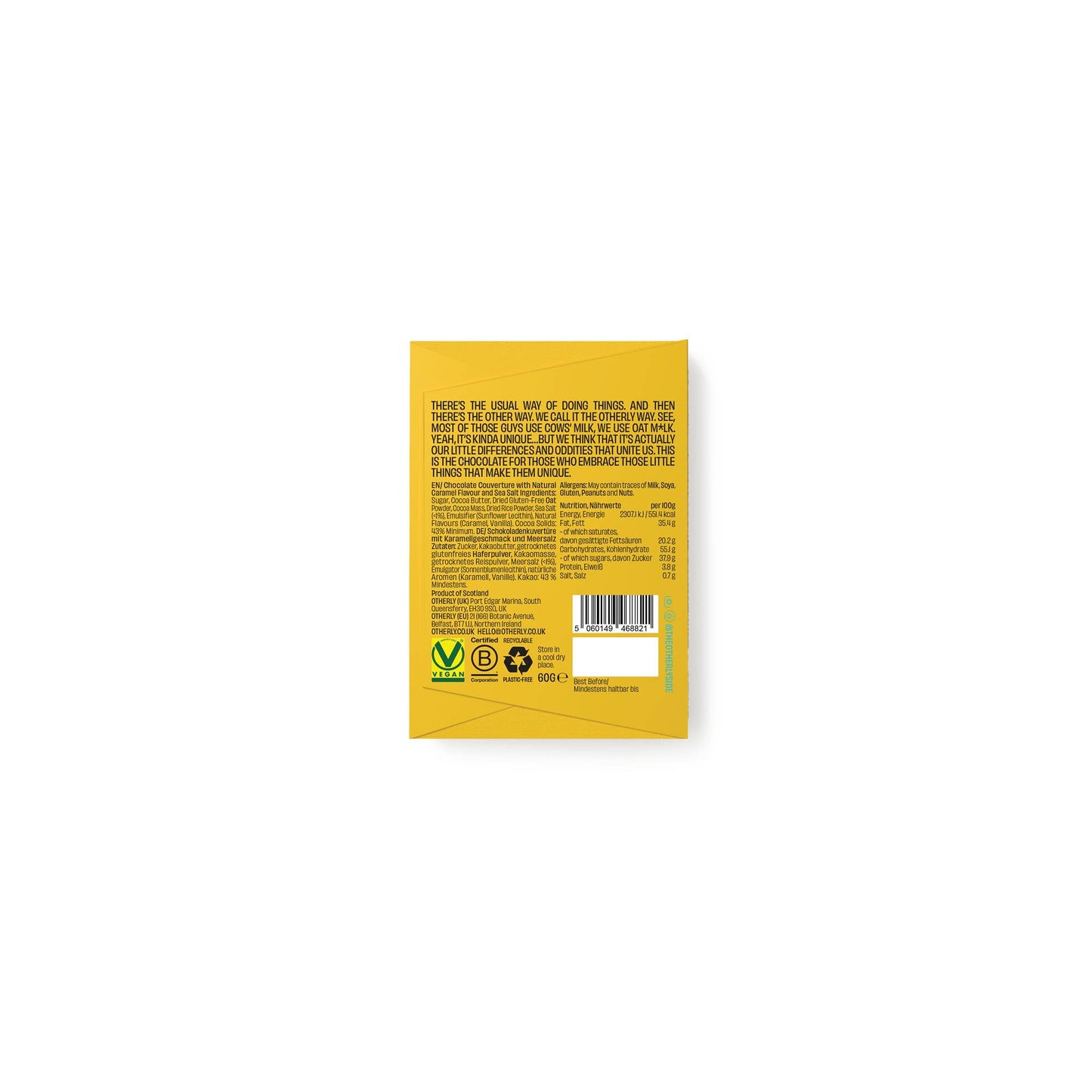 Salted Caramel Oatm*lk Chocolate Bar 60g | Vegan | Creamy