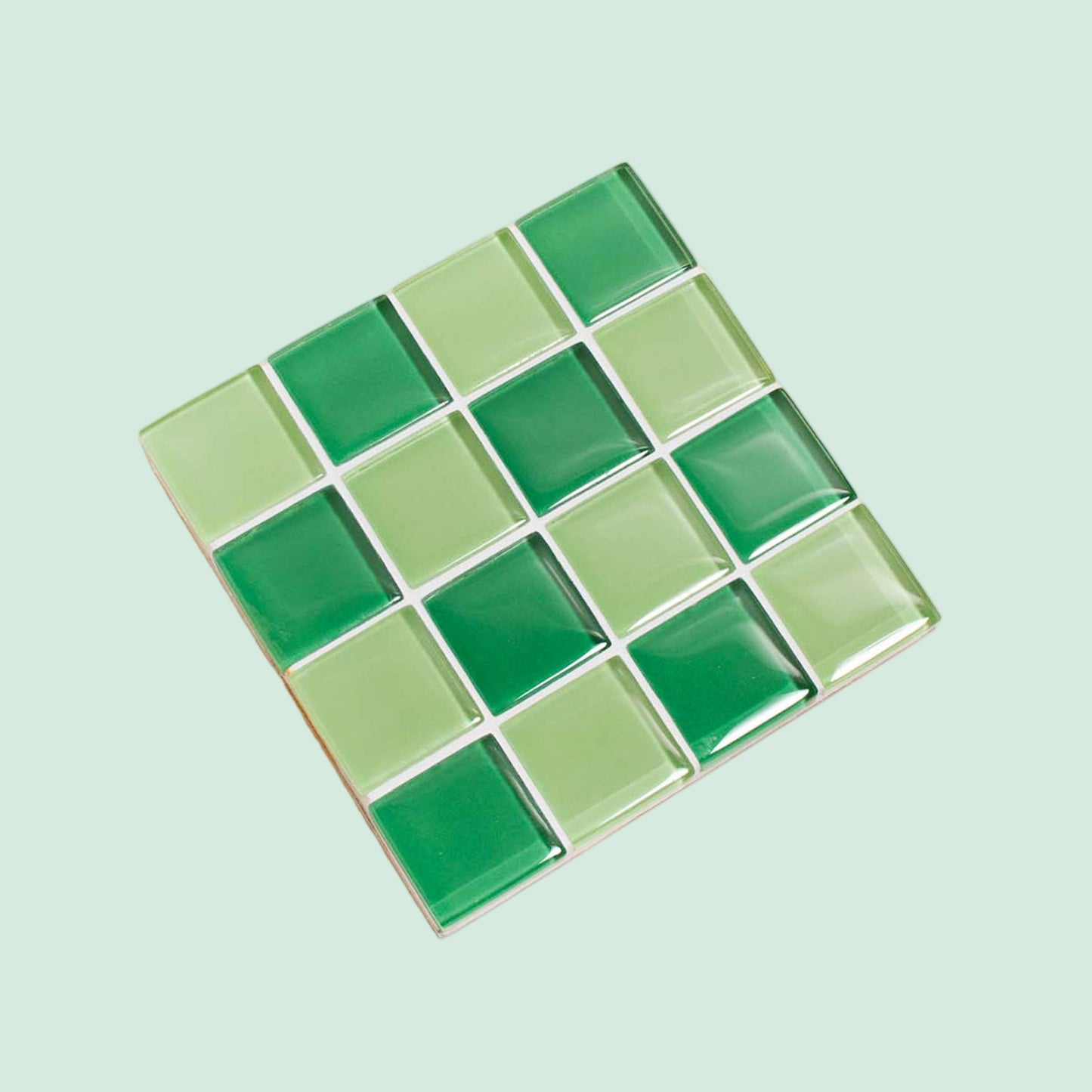 GLASS TILE COASTER - Green Appleo