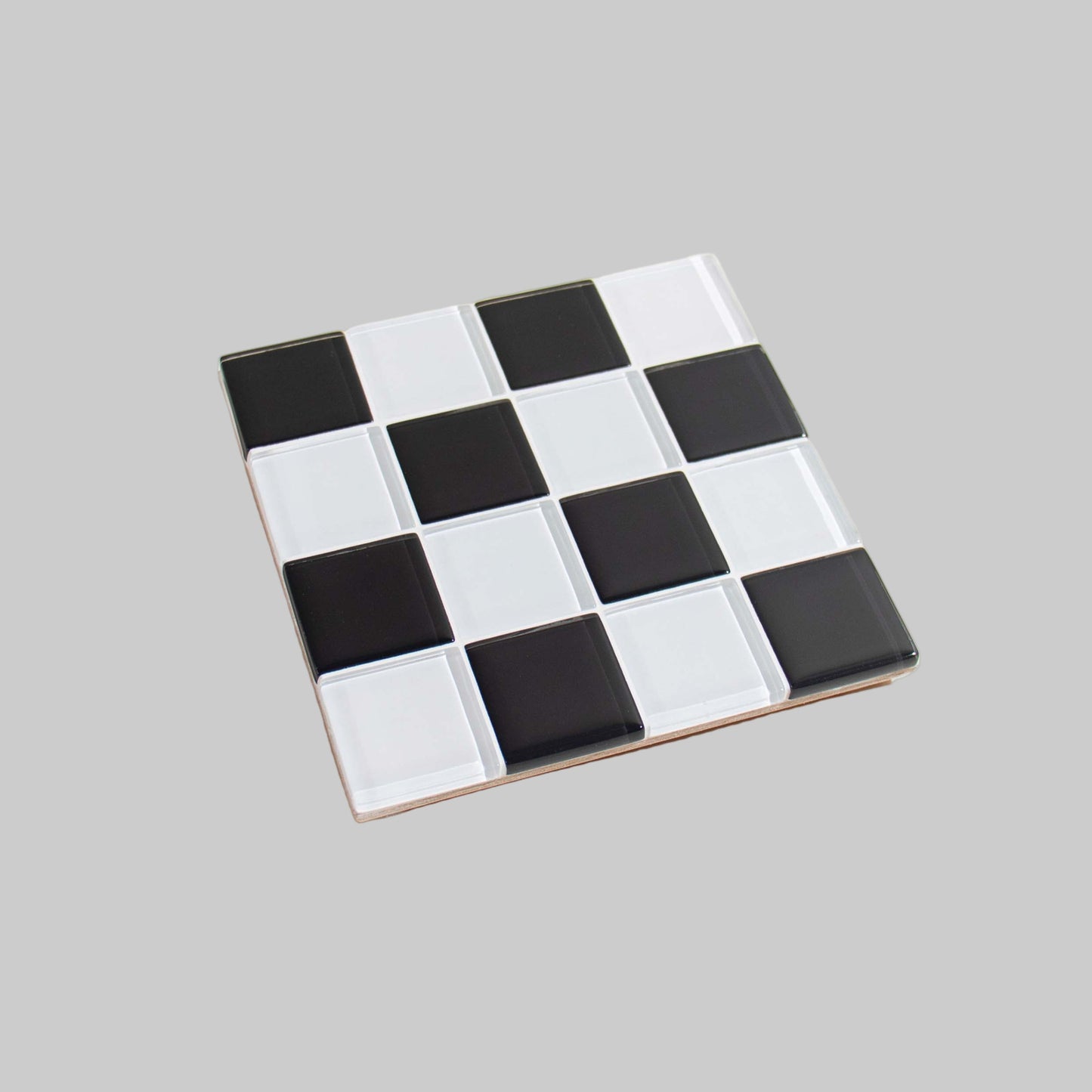 Checkered Glass Tile Coaster