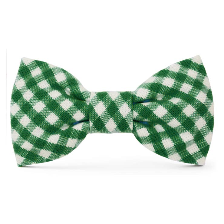 The Foggy Dog | Evergreen Gingham Dog Bow Tie