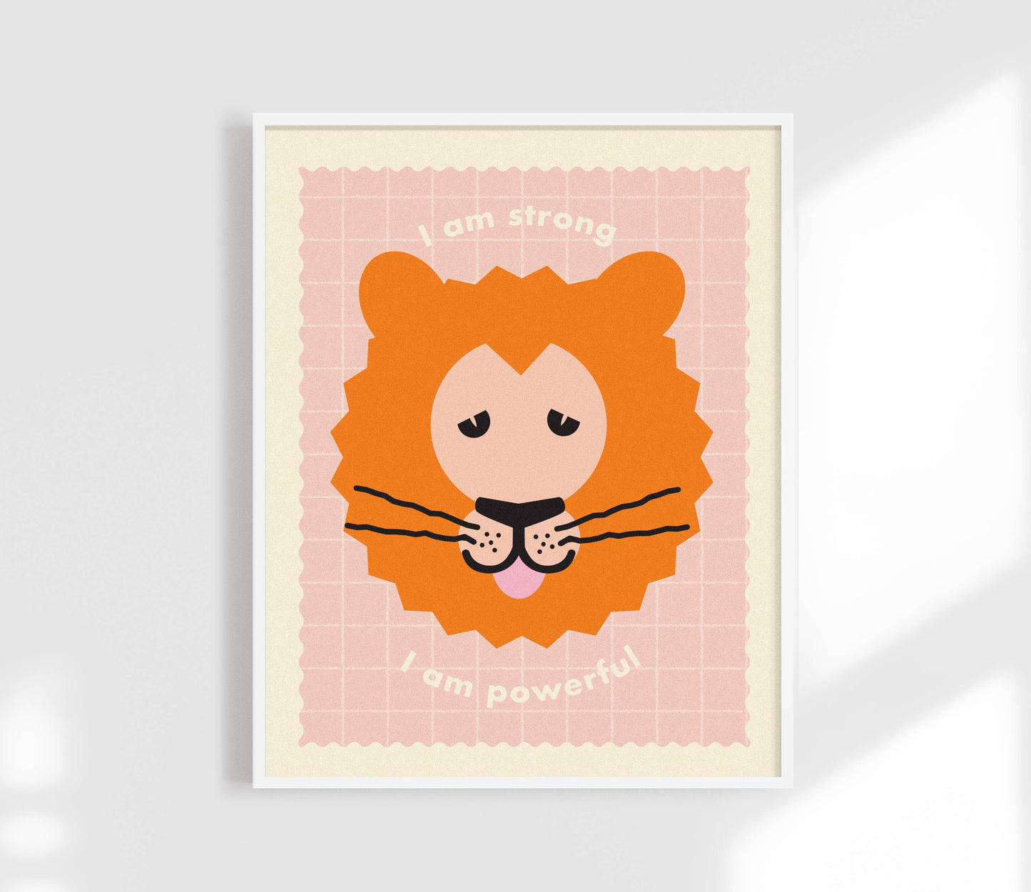 I Am Powerful Print / Cute Lion / Kids Affirmation Art