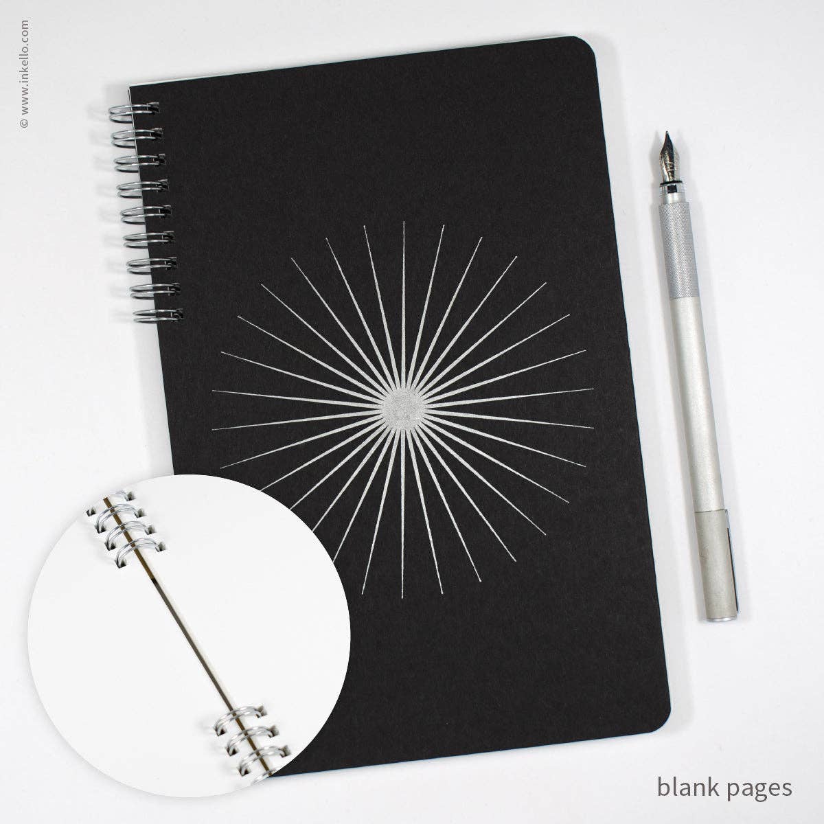 Big Burst Spiral Notebook with Black Cover + Silver Ink