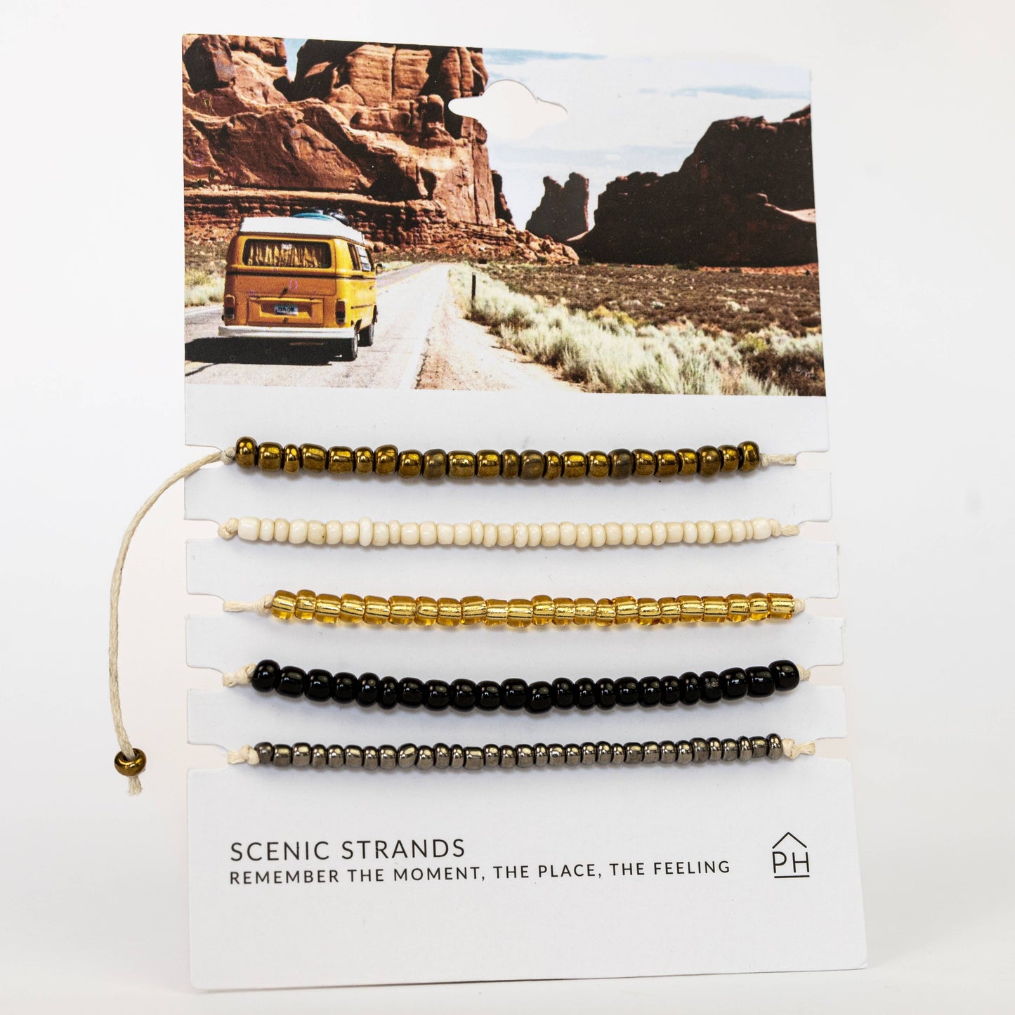 Bali Glass Beads Scenic Strands Pull Bracelets Set/5