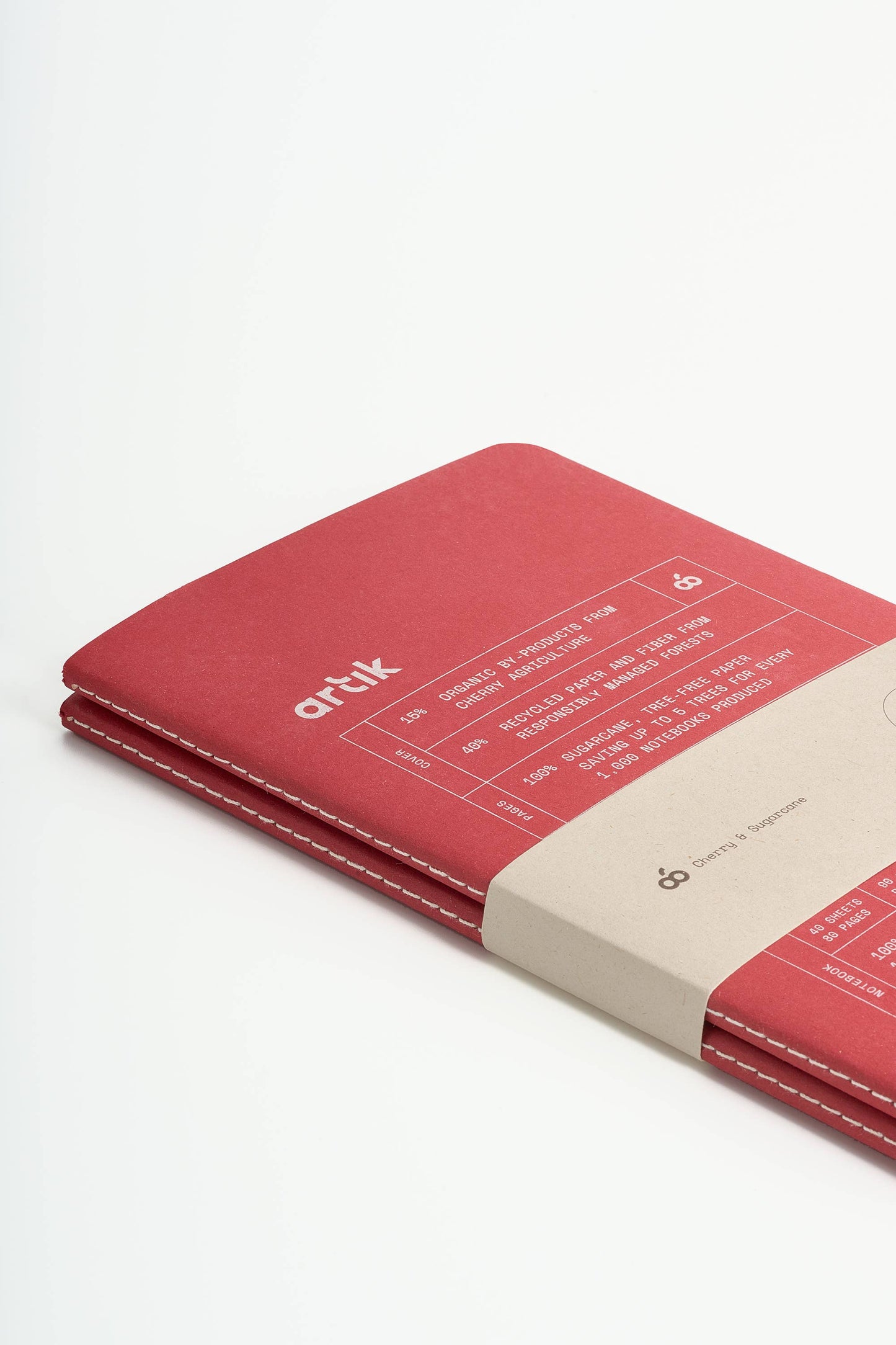 Artik Pack Of 2 Singer Sewn Notebooks | Ruled | Cherry