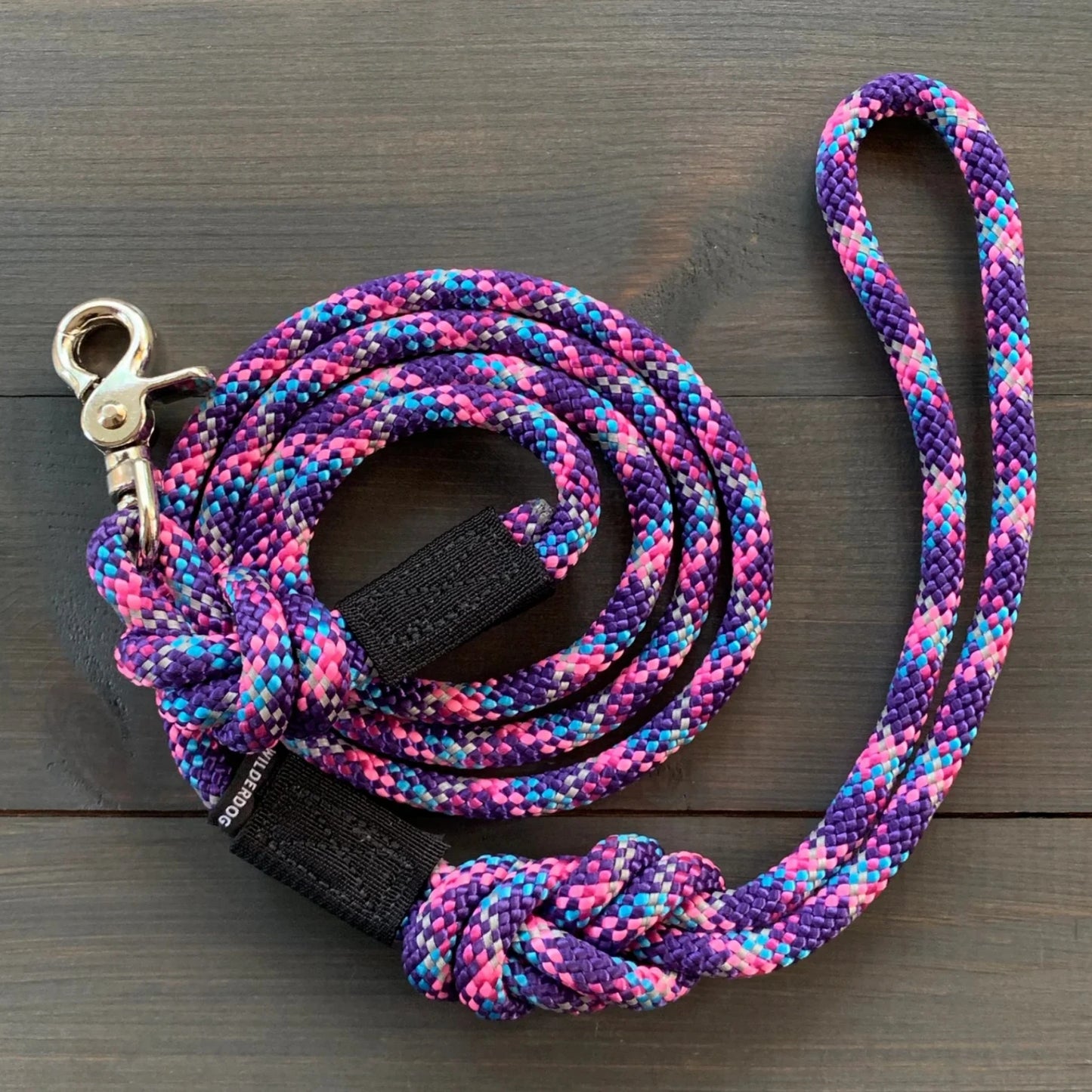 reflective clip on leash in purple