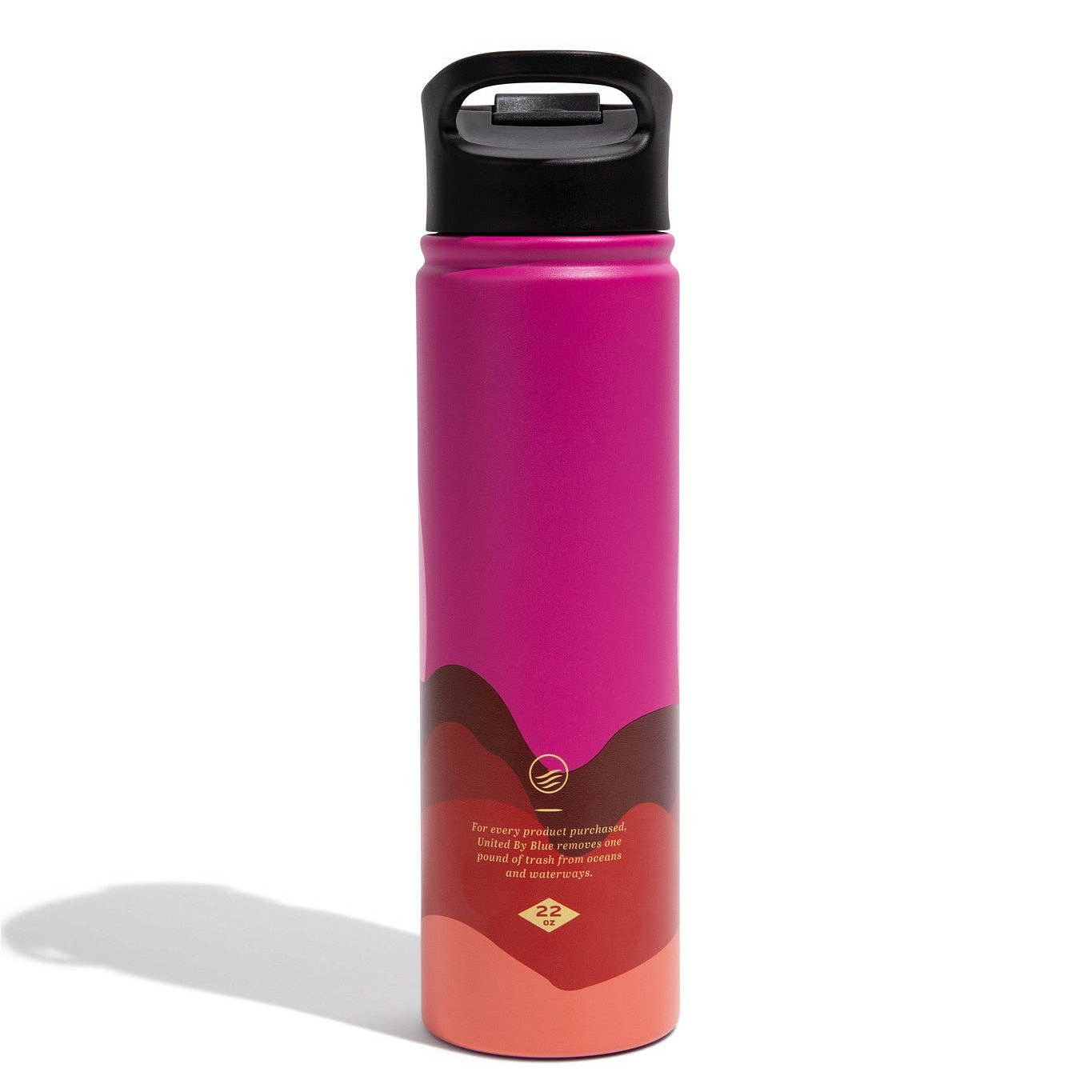 united by blue pink sunset water bottle1