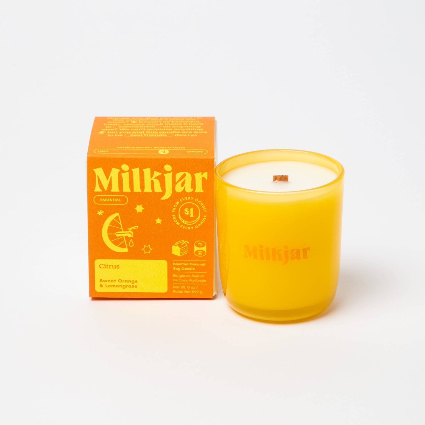 Milk Jar Candle Co | Citrus - Essential Oil Coconut Soy 8oz Candle