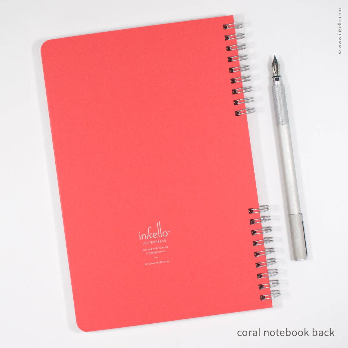 Big Burst Spiral Notebook with Coral Cover and Silver Ink