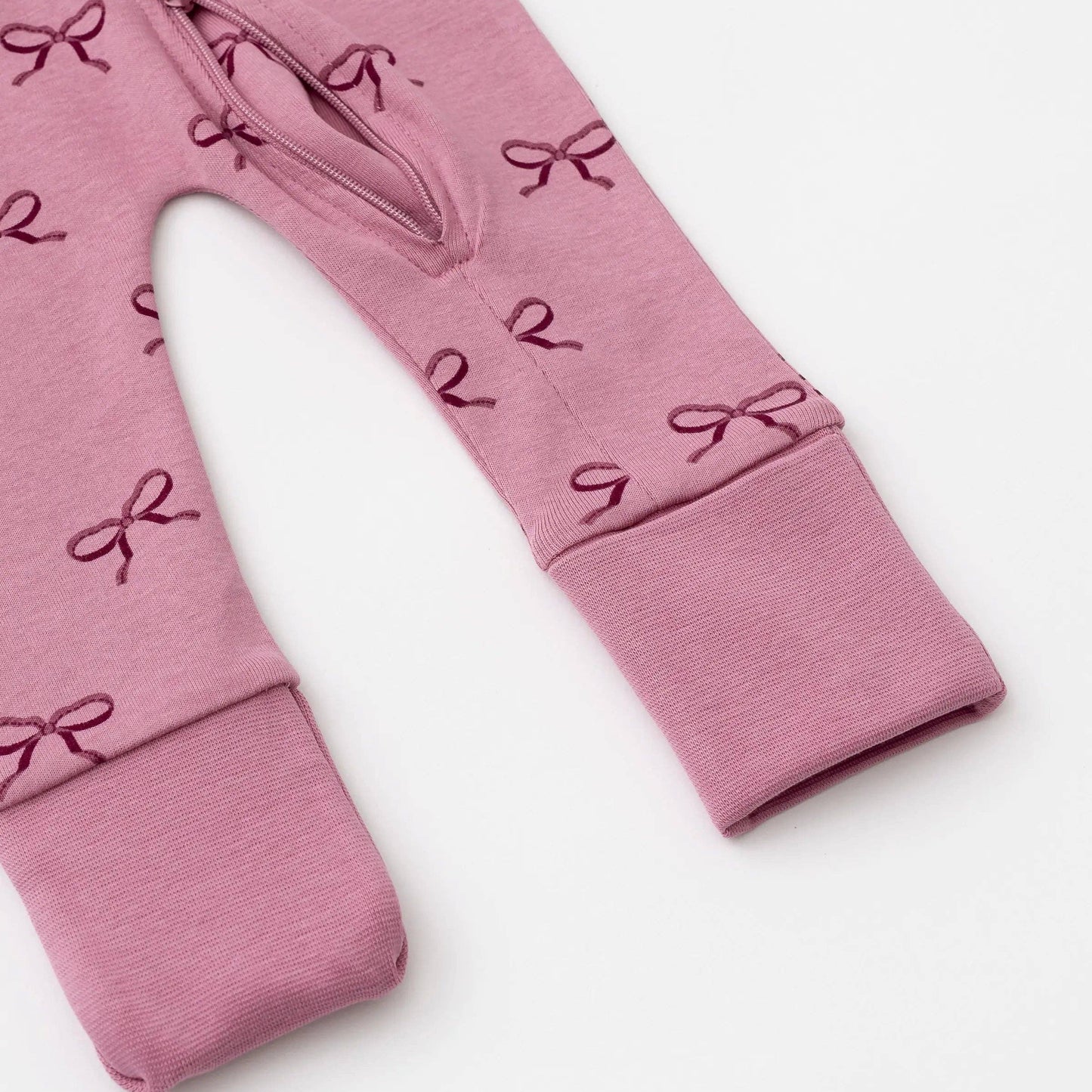 Monica + Andy | One-Piece Baby Pajamas Pink Ribbons