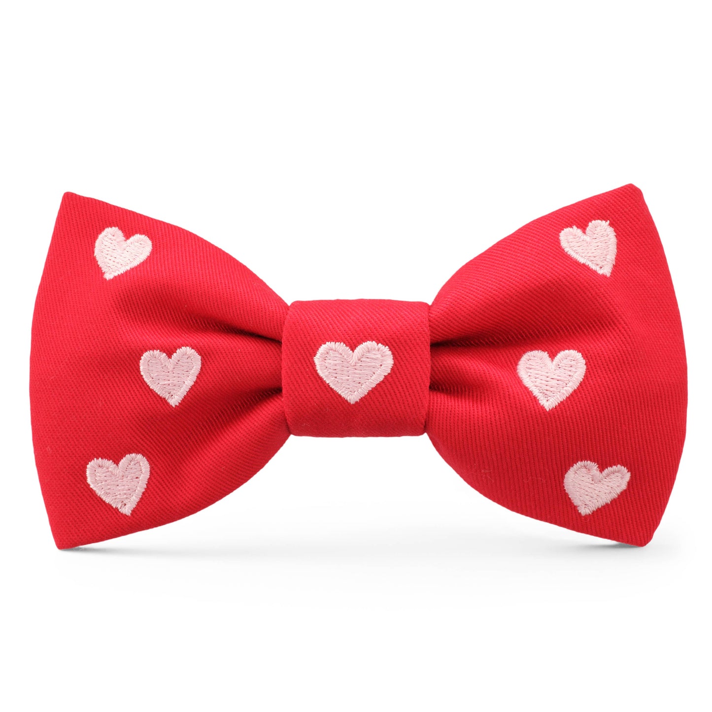 The Foggy Dog | Hearts Embroidered Dog Bow Tie