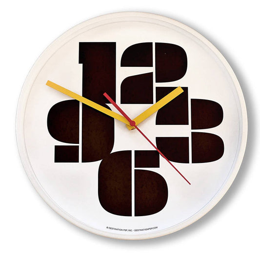 Mod Numbers Wall Clock - Black and White