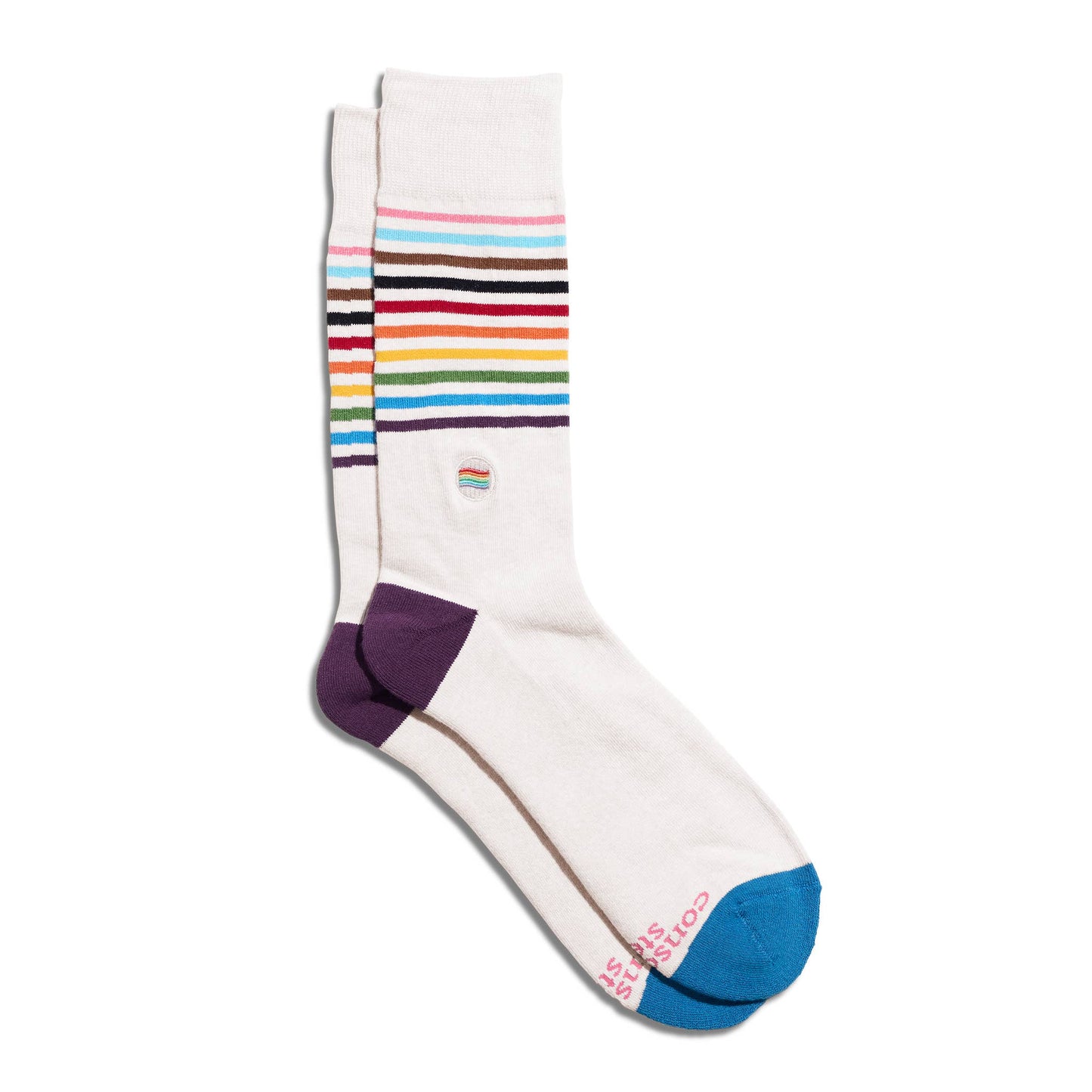 Conscious Step | Socks that Save LGBTQ Lives (Beige Pride Flag)