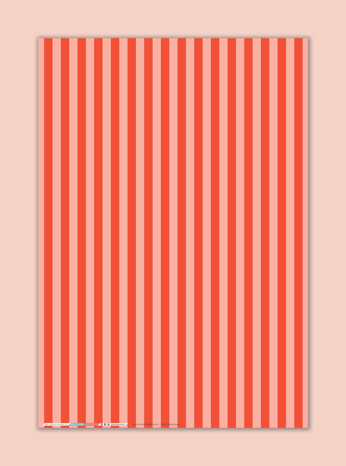Mellowworks | Red Holiday Stripe - Gift Wrap Roll