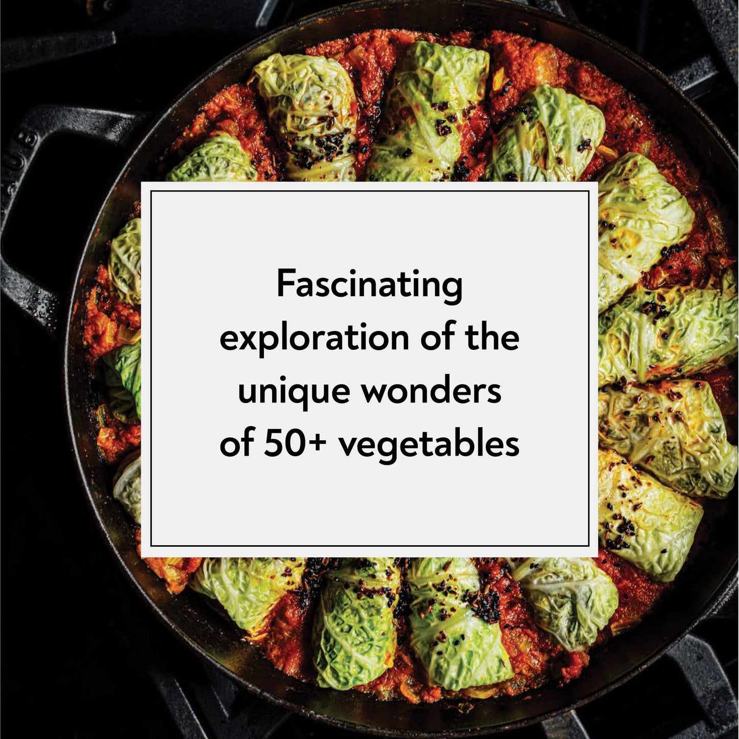 Vegetables in a pan with text overlay about exploring vegetables