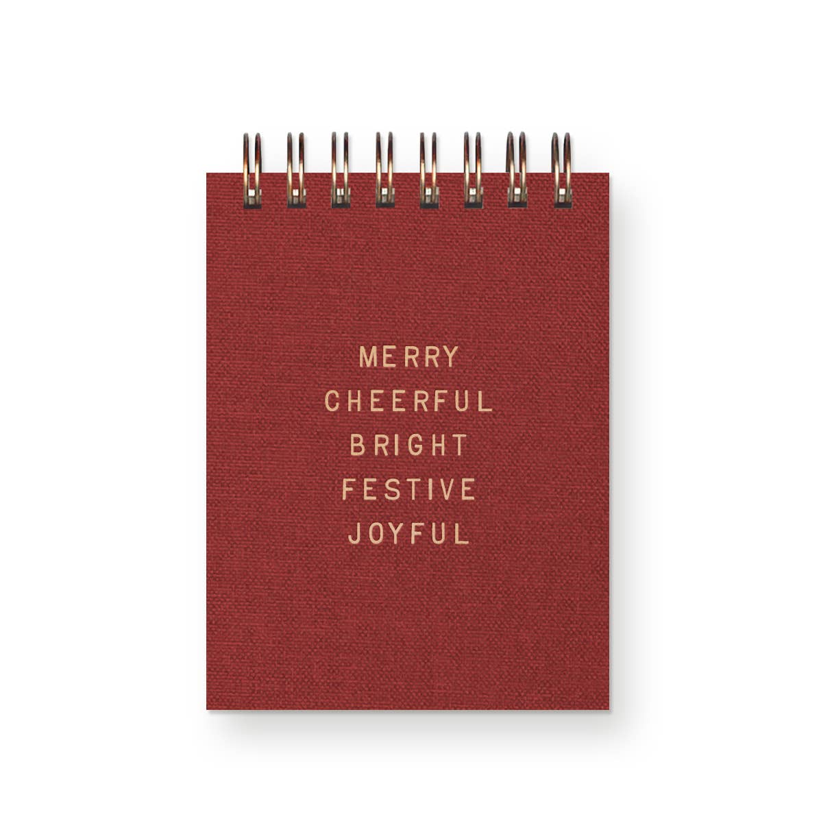 Ruff House | Christmas Merry Cheerful Bright Linen Mini Jotter Notebook