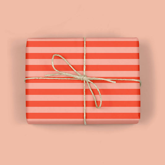 Mellowworks | Red Holiday Stripe - Gift Wrap Roll