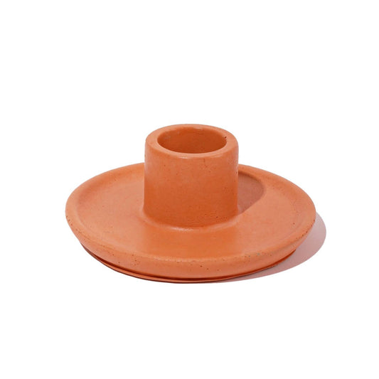 Mesa Concrete Candlestick Holder - Terracotta