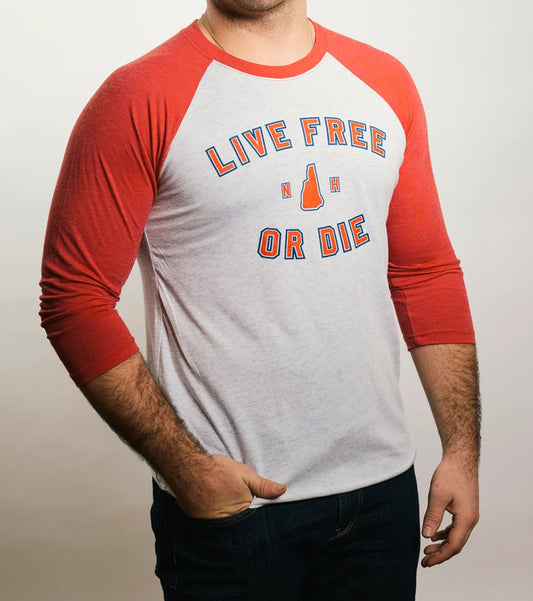 Baseball “Live Free or Die” Tee