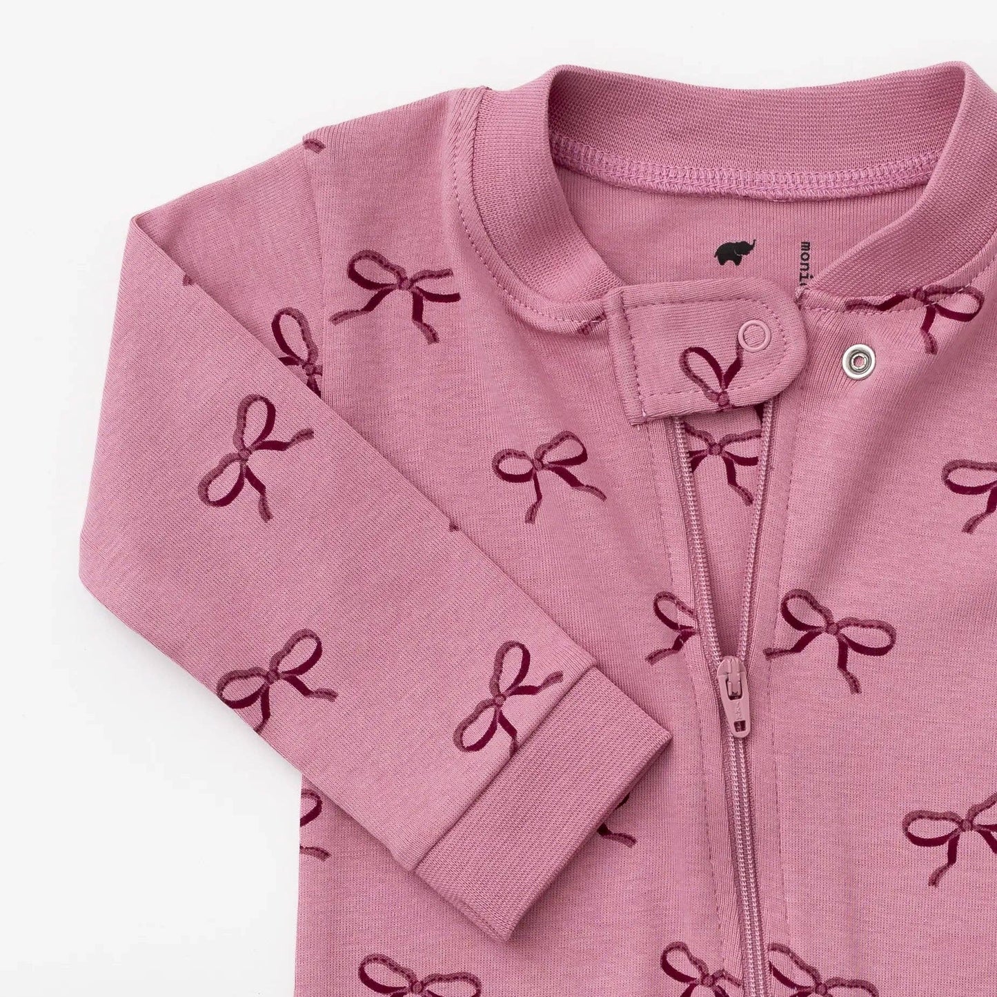 Monica + Andy | One-Piece Baby Pajamas Pink Ribbons