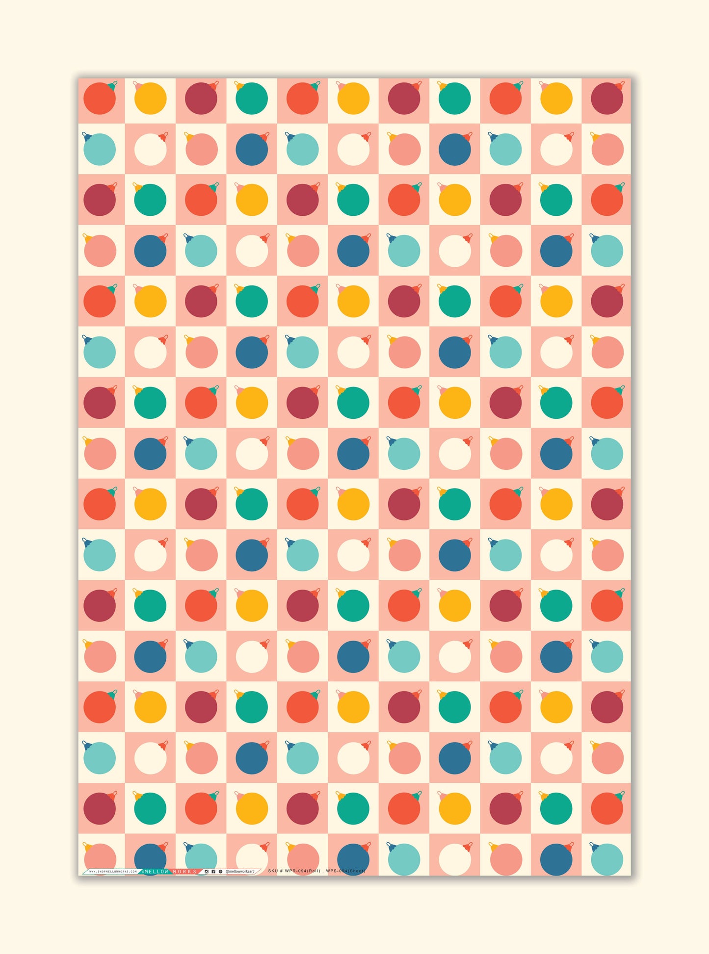 Mellowworks | Modern Christmas Ornaments Gift Wrap Roll