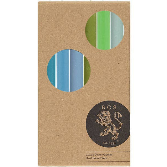 Mixed Rainbow 'Cool Colours' Eco Candles, Box of 6