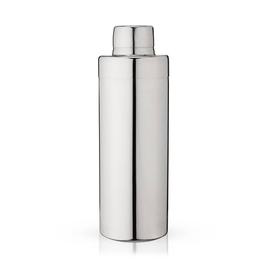 Silver cocktail shaker on a white background