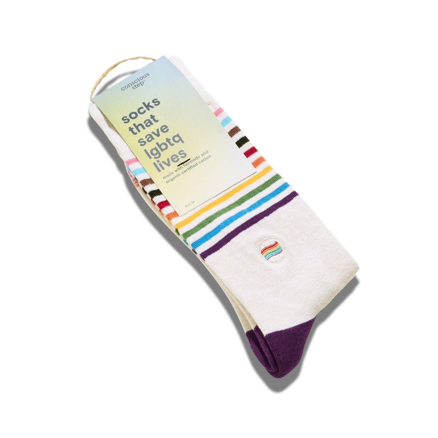 Conscious Step | Socks that Save LGBTQ Lives (Beige Pride Flag)