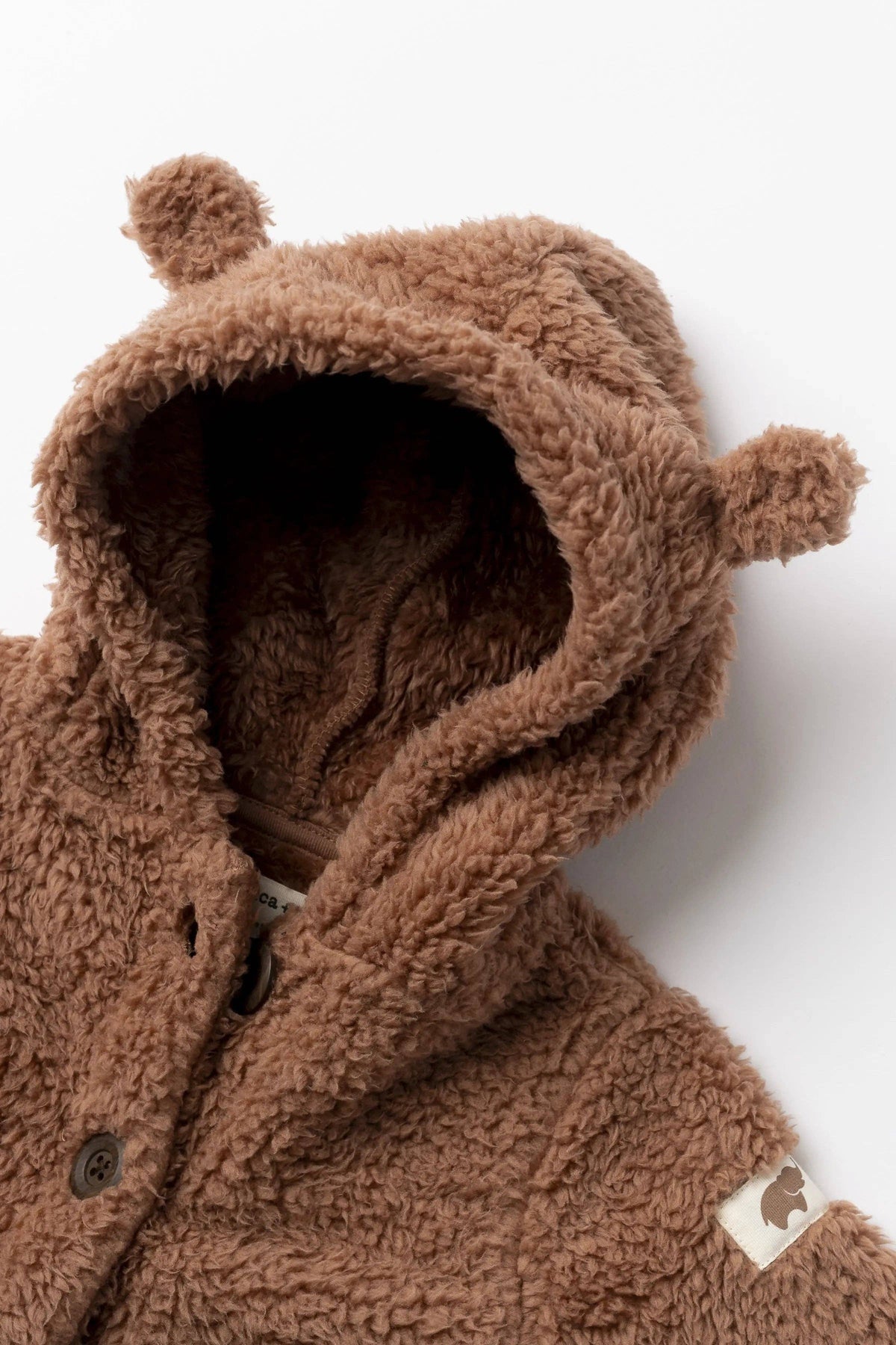 Monica + Andy - Baby Sherpa Teddy Cardigan_Caramel Brown