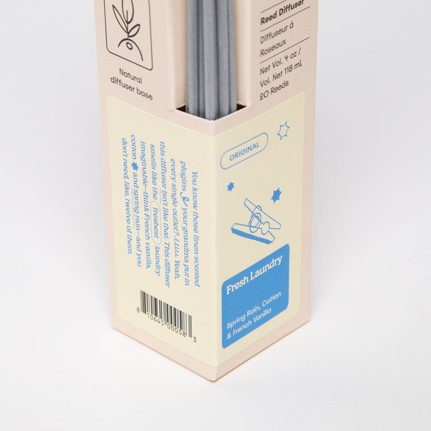 Milk Jar Candle Co | Fresh Laundry - Rain, Cotton & Vanilla 4oz Reed Diffuser