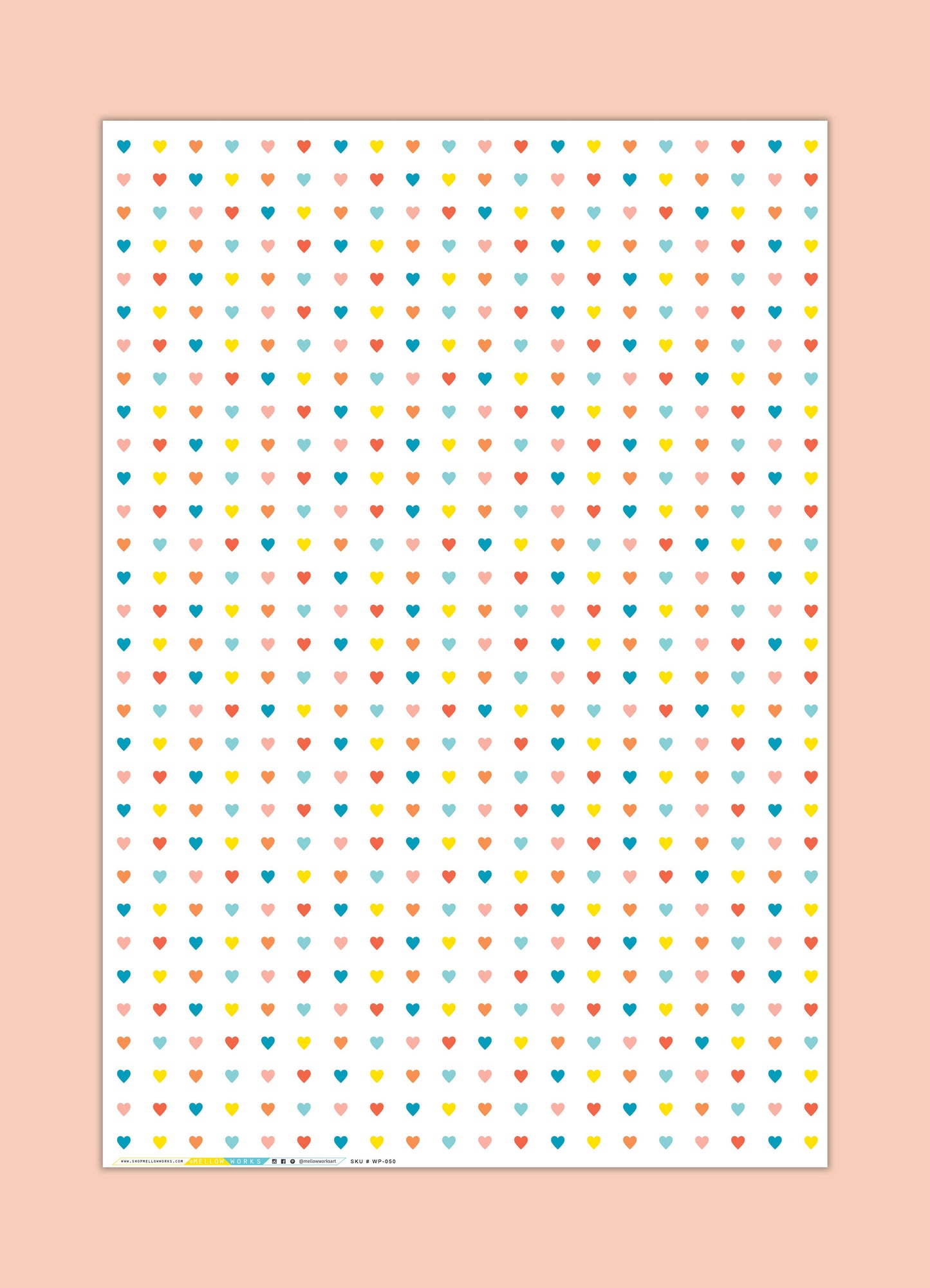 Mellowworks | RAINBOW HEARTS Gift Wrap (SHEET)