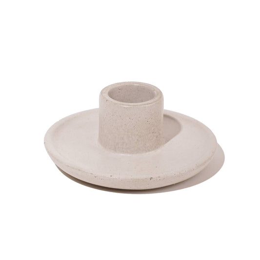 Mesa Concrete Taper Candlestick Holder - Stone