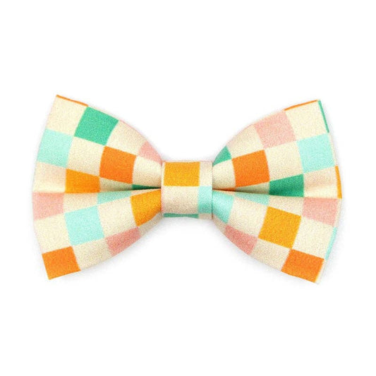"Checkmate" - Pastel Checkered Bow Tie for Cats + Small Dogs