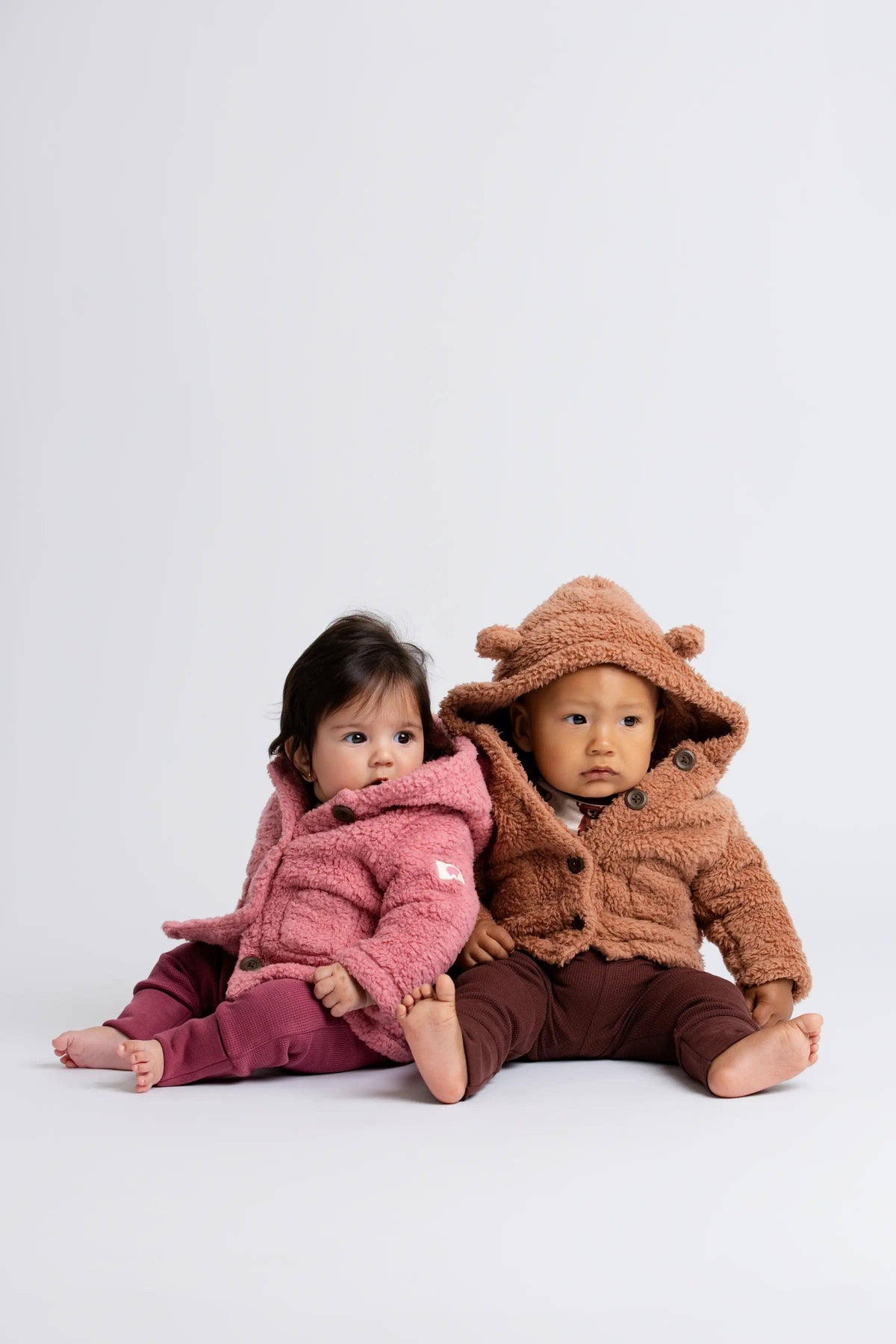 Monica + Andy | Baby Sherpa Teddy Cardigan Mauve