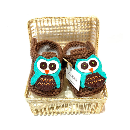 Owl Booties in Basket
