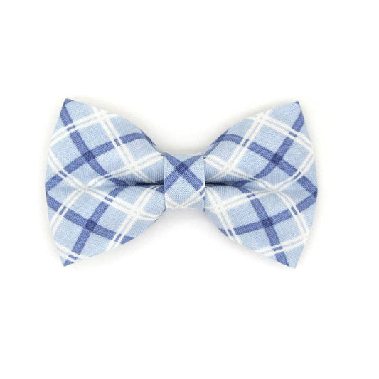 "Skye" - Blue Plaid Bow Tie for Cat + Small Dog