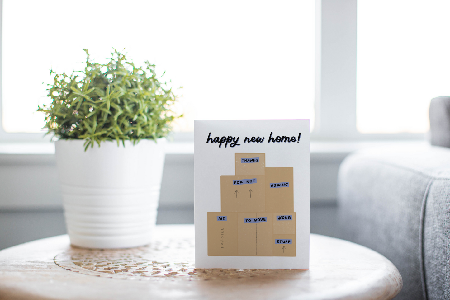 Just Follow Your Art | Funny Housewarming Card | Happy New Home Moving Boxes Cards