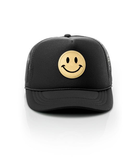 Kids Glitter Smiley Face Trucker Hat
