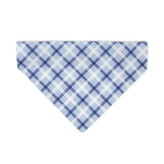 "Skye" - Blue Plaid Bandana for Cat + Small Dog
