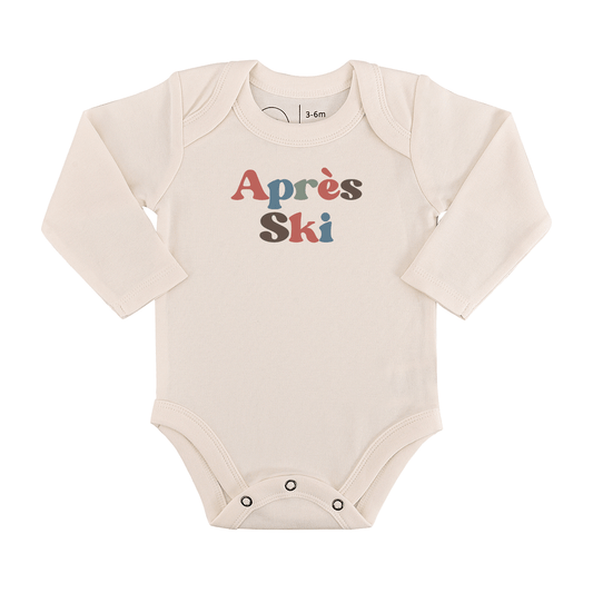 Baby long sleeve graphic organic bodysuit | Apres Ski