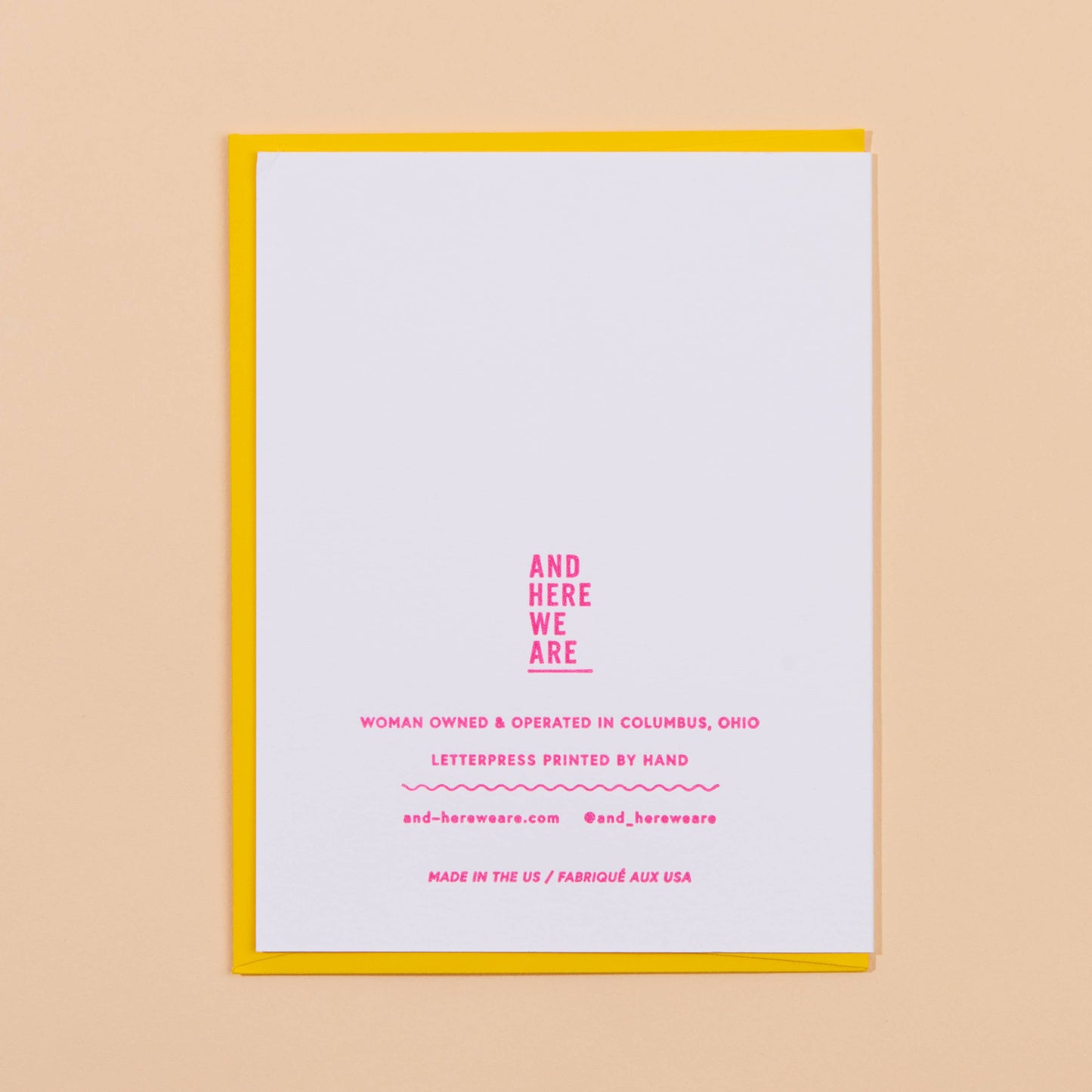And Here We Are | Modern Letterpress Mother's Day Greeting Card