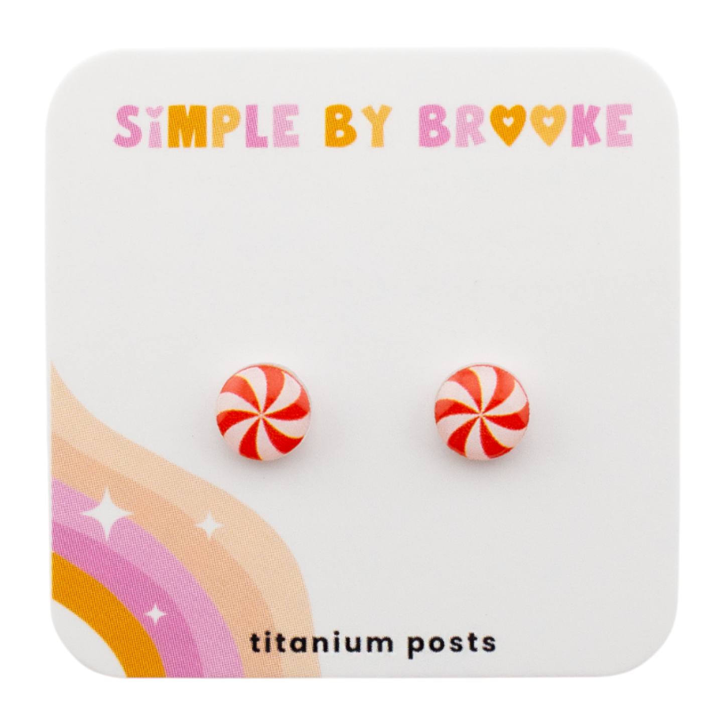 SimplebyBrooke | Peppermint Candy Stud Earrings