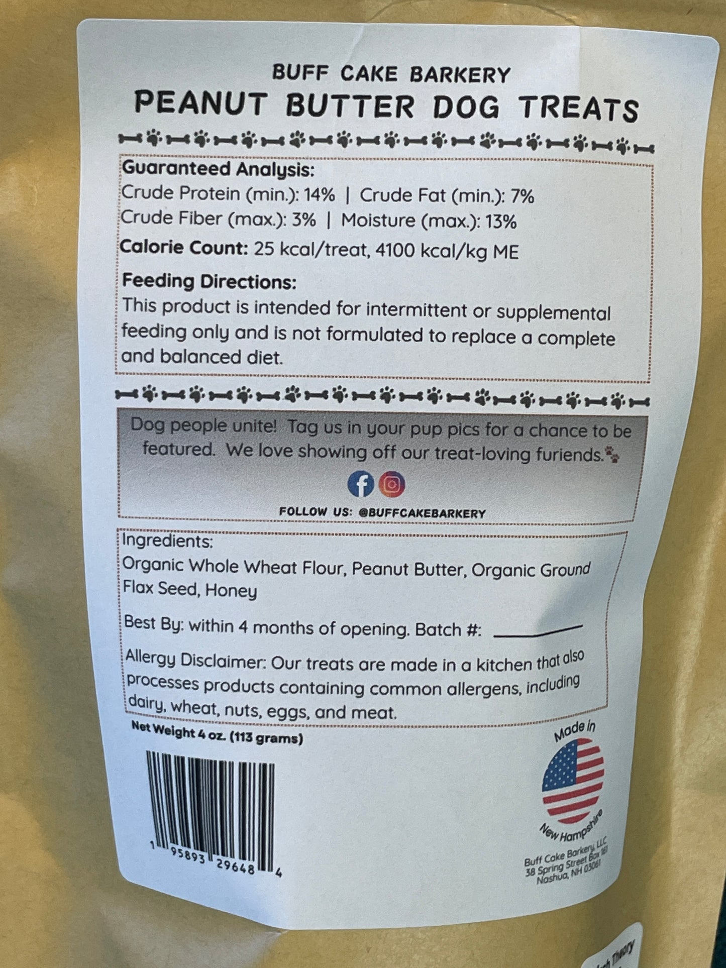 Buff Cake Barkery- All Natural Dog Treats