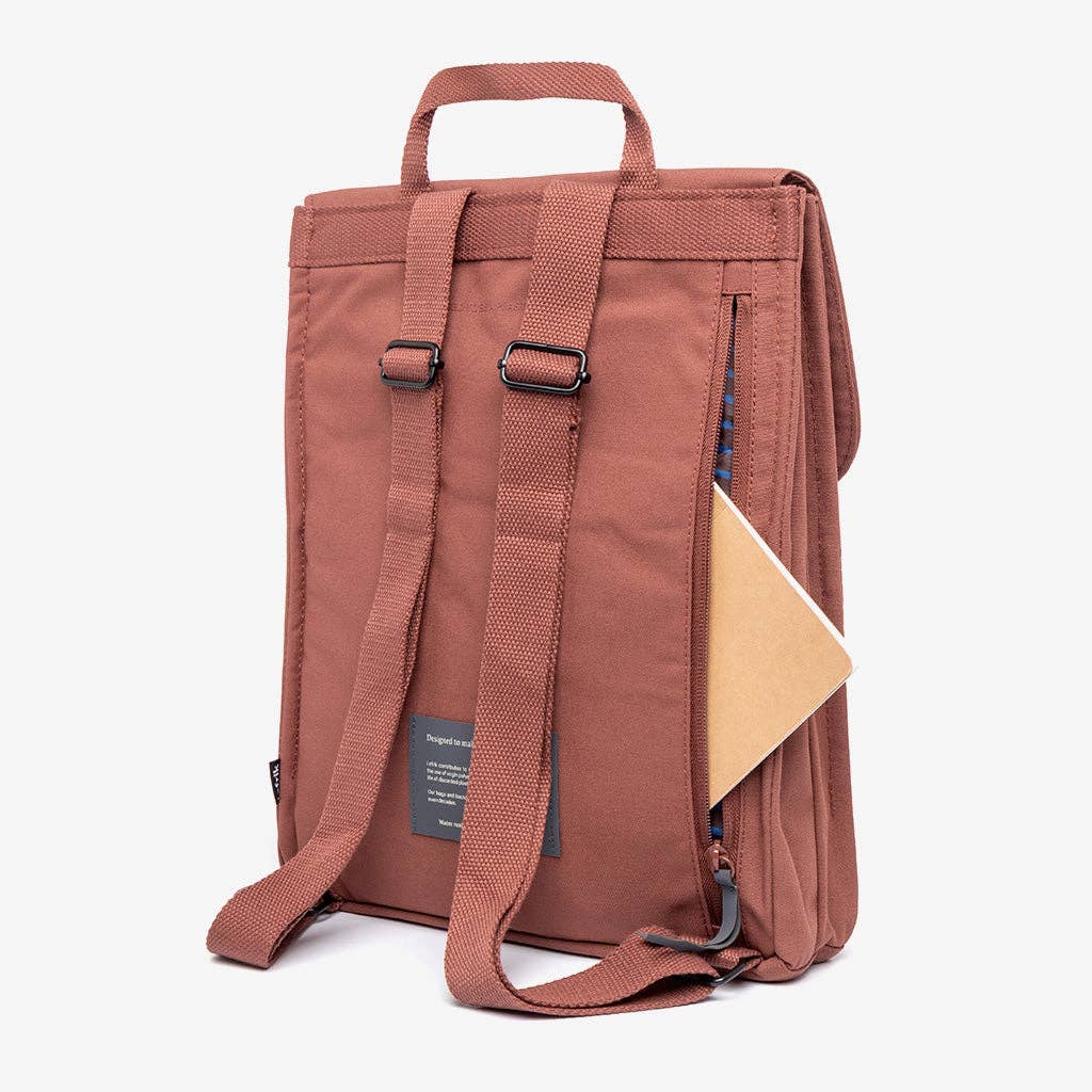 Brown backpack with a visible brand label on a white background3