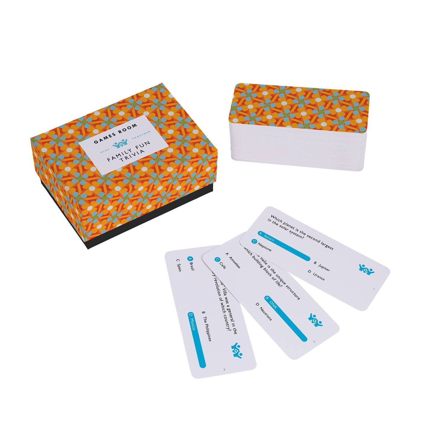 Colorful box of 'Family Fun Trivia' game from 'Games Room'